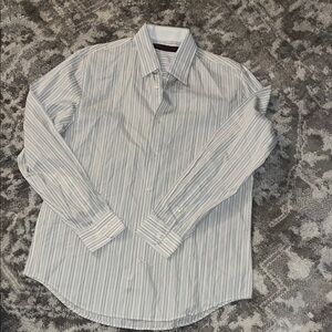 Perry Ellis Men's Blue Striped Dress Shirt